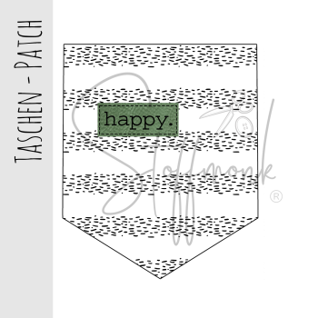 Taschen Patch - Kritzel Streifen - "HAPPY (Grün)"